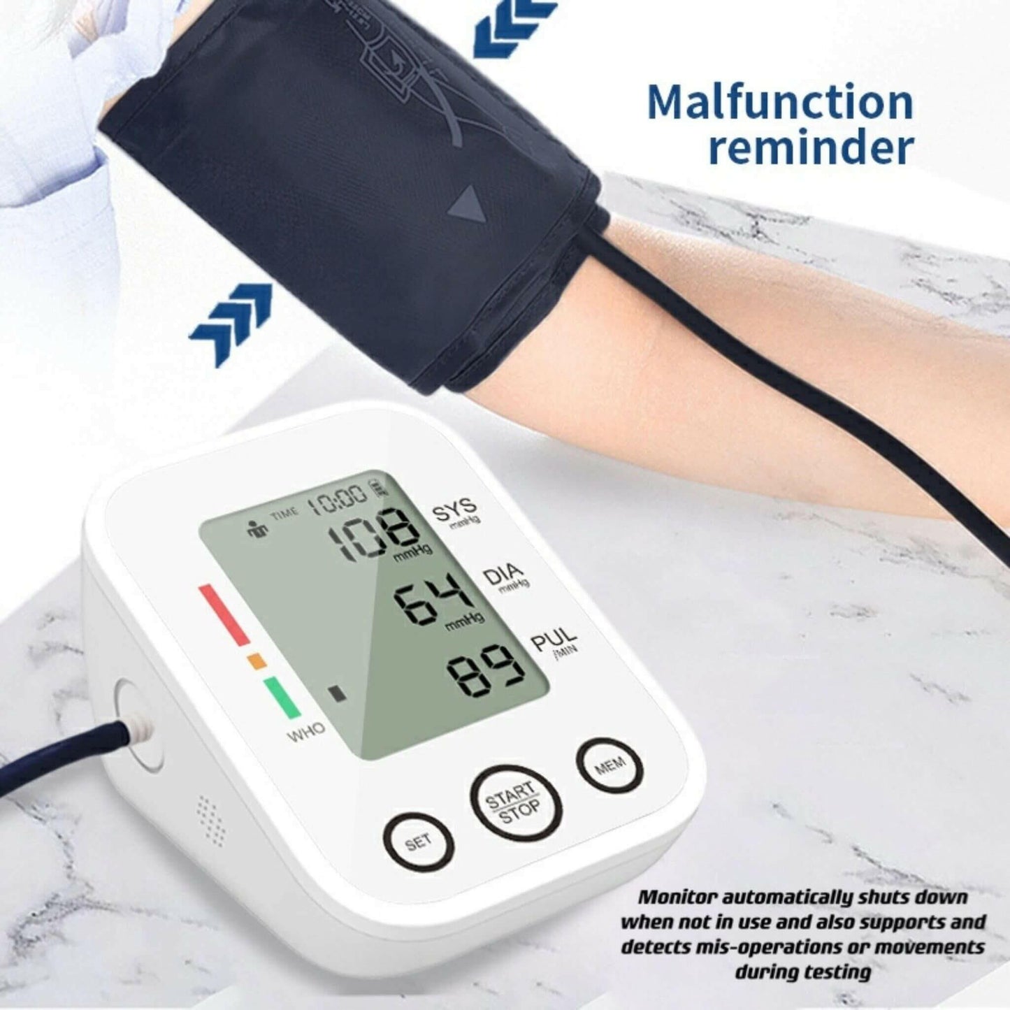 digital blood pressure monitor in use