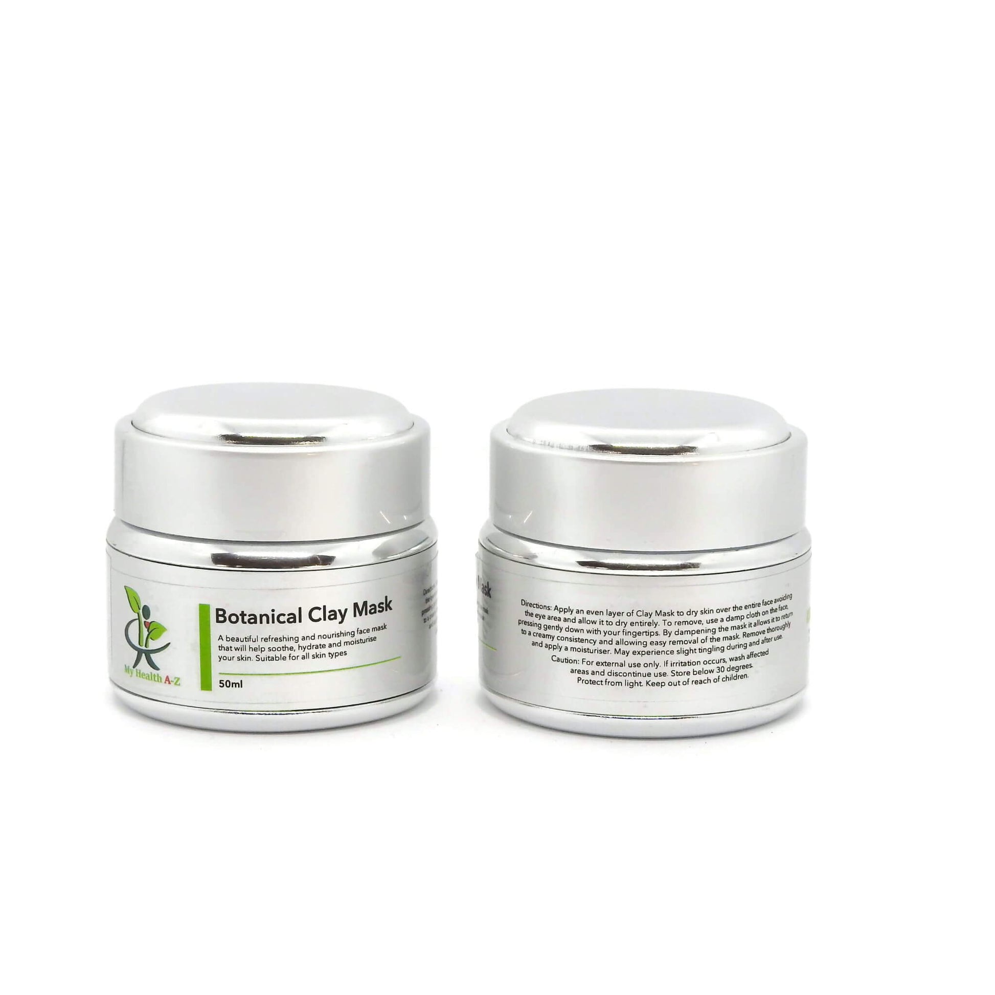 Two jars of Botanical Clay Mask on a white background