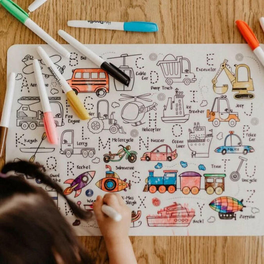 Children Reusable Color-In Silicone Placemat
