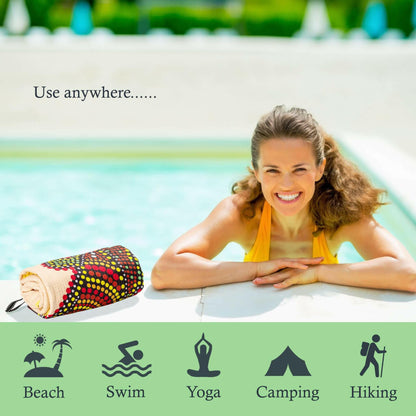 Sand-Free Beach Towel with Aboriginal Dot Crocodile Design