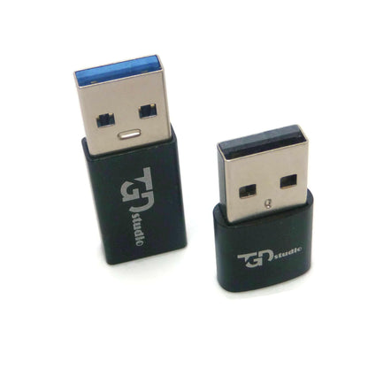 USB Type C Female to USB 2.0 and 3.0 Adapter 2 pcs black