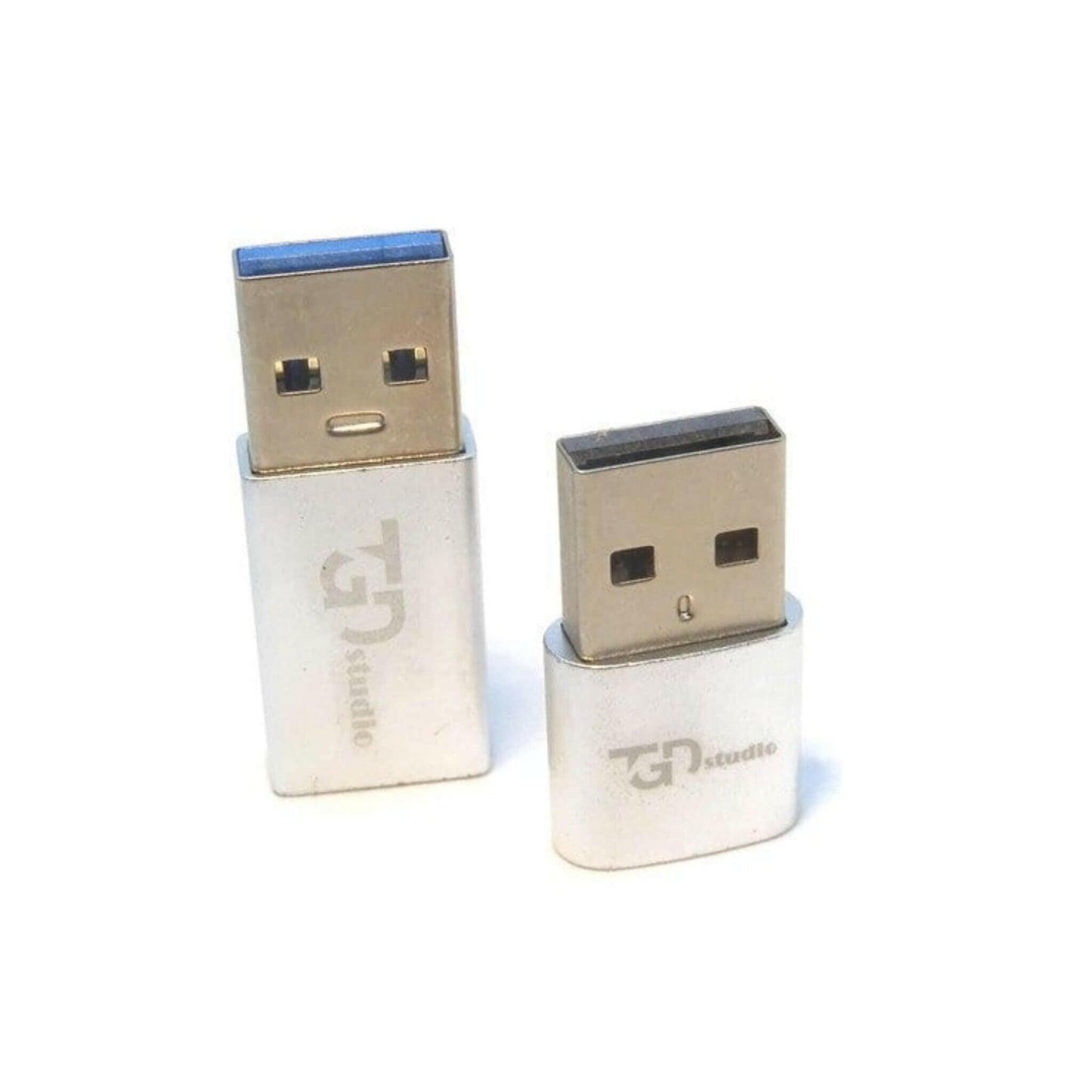 USB Type C Female to USB 2.0 and 3.0 Adapter 2 pcs silver