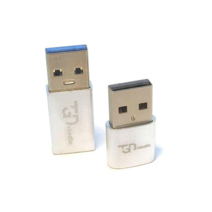 USB Type C Female to USB 2.0 and 3.0 Adapter 2 pcs silver