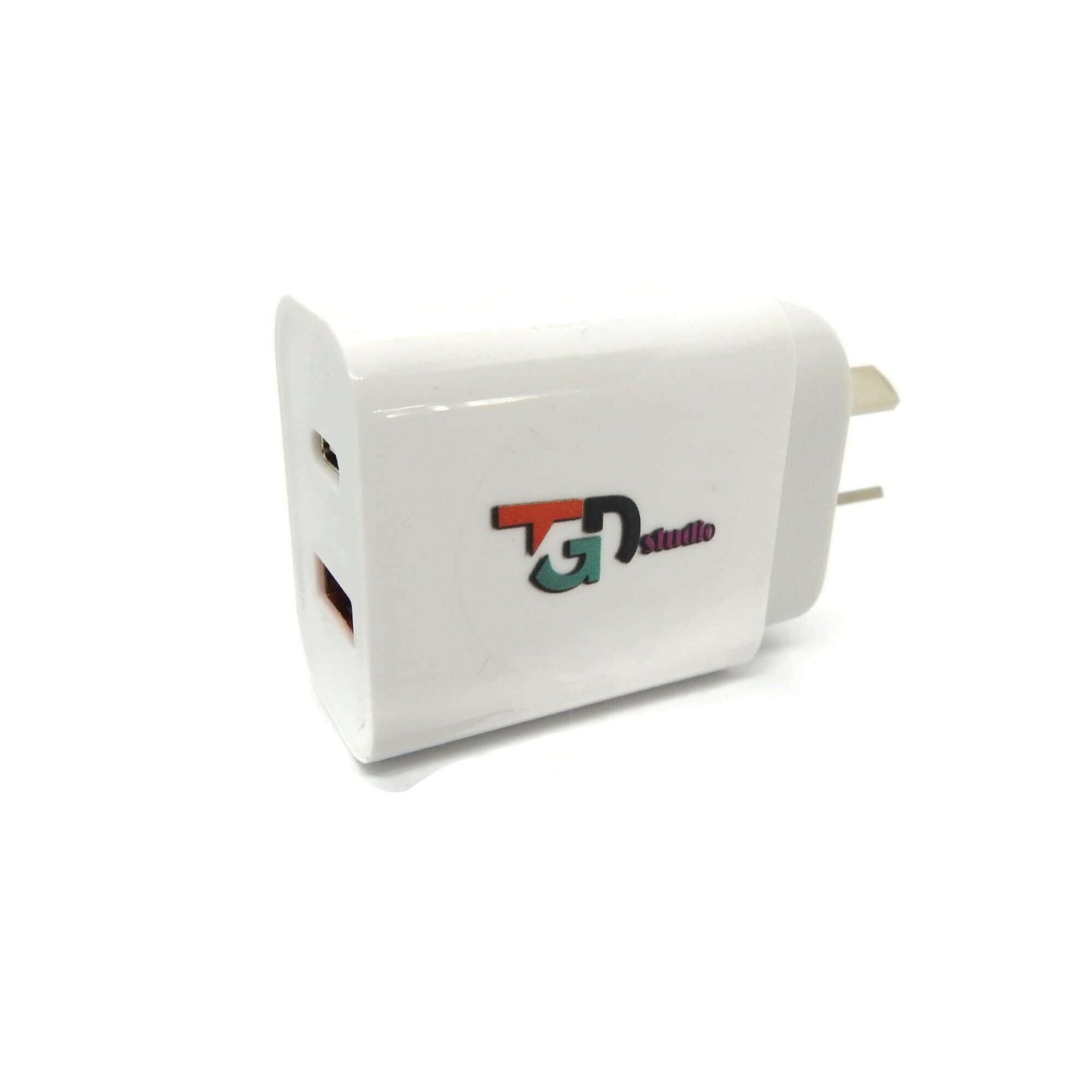 Dual Wall Plug Adapter Quick Charger for USB plus Type C plugs