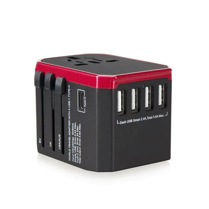 universal travel adapter with 4 usb connections