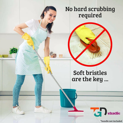 V-trim Floor Grout Cleaning Brush woman cleaning floor